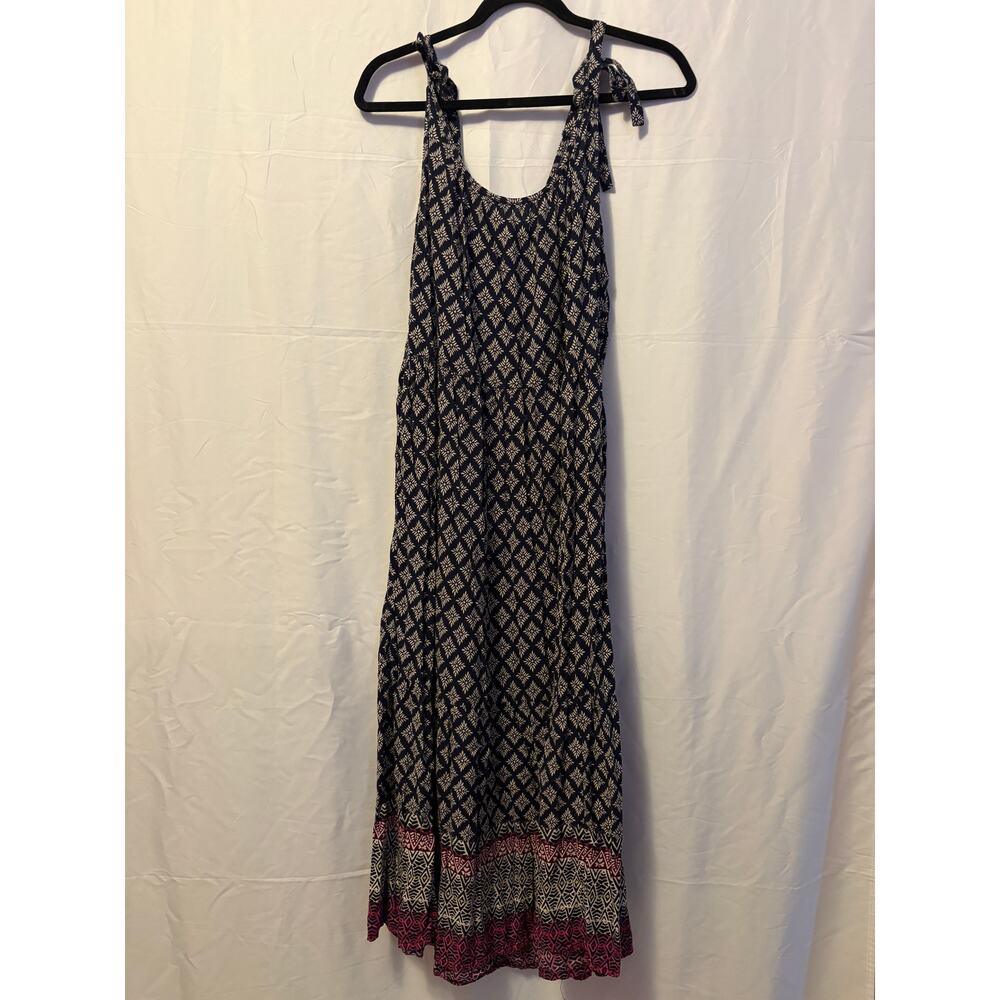 Beach Lunch Lounge CeCe Shoulder Tie Dress Blue White Sz XL
